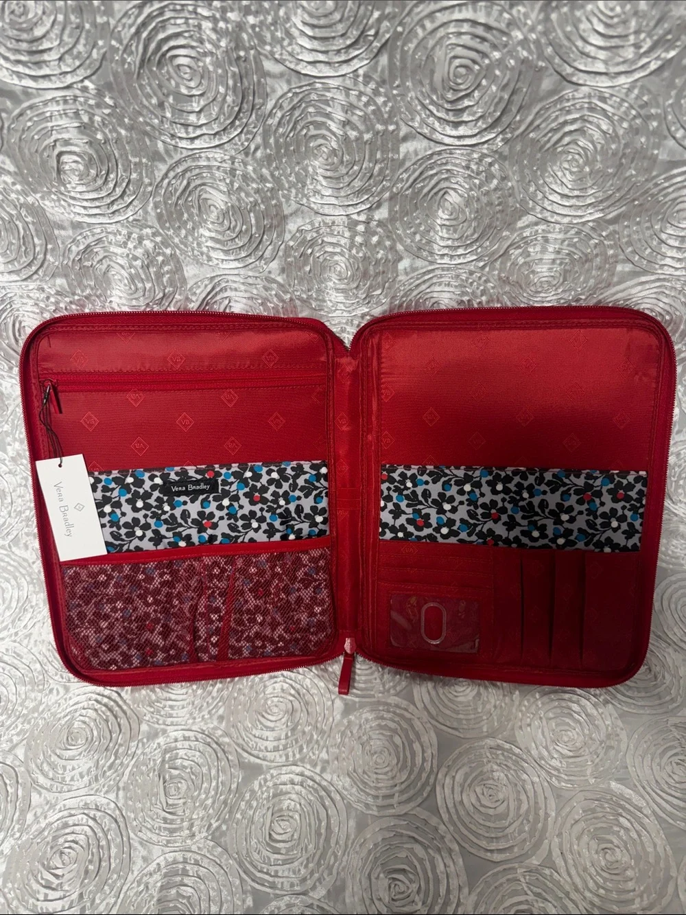 Vera Bradley Red Quilted Iconic Tablet Tamer Organizer